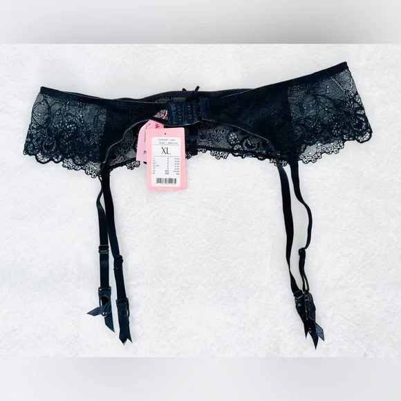Hunkemöller Black Lace Garter Belt, Size XL - NWT - Picture 4 of 7